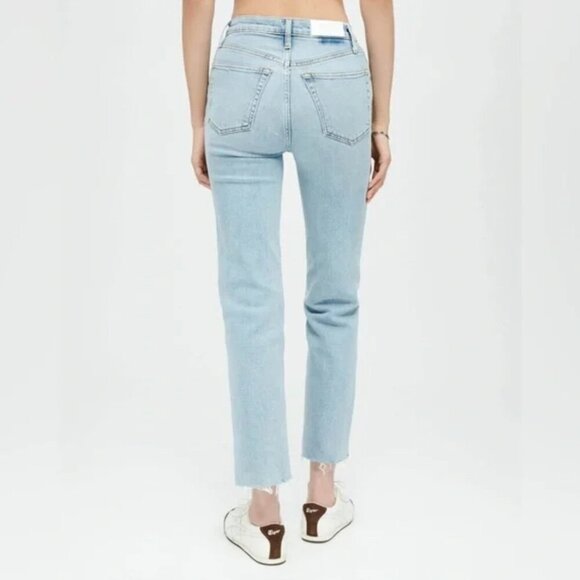 Re/Done | Comfort Stretch High Rise Stove Pipe Jeans in Mid 90s - Size 27 - Picture 2 of 13
